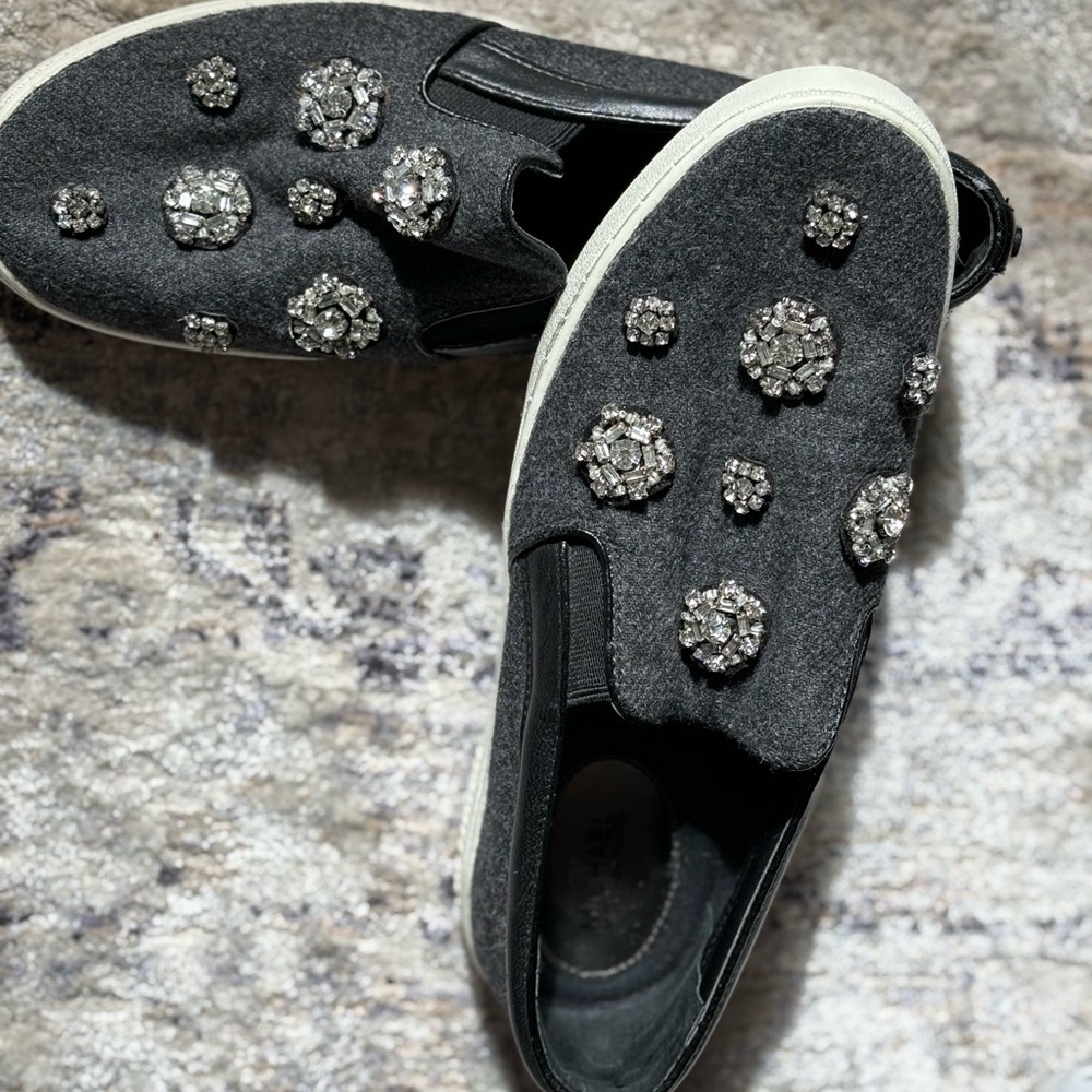 Michael Kors Black Embellished Slip-On Sneakers